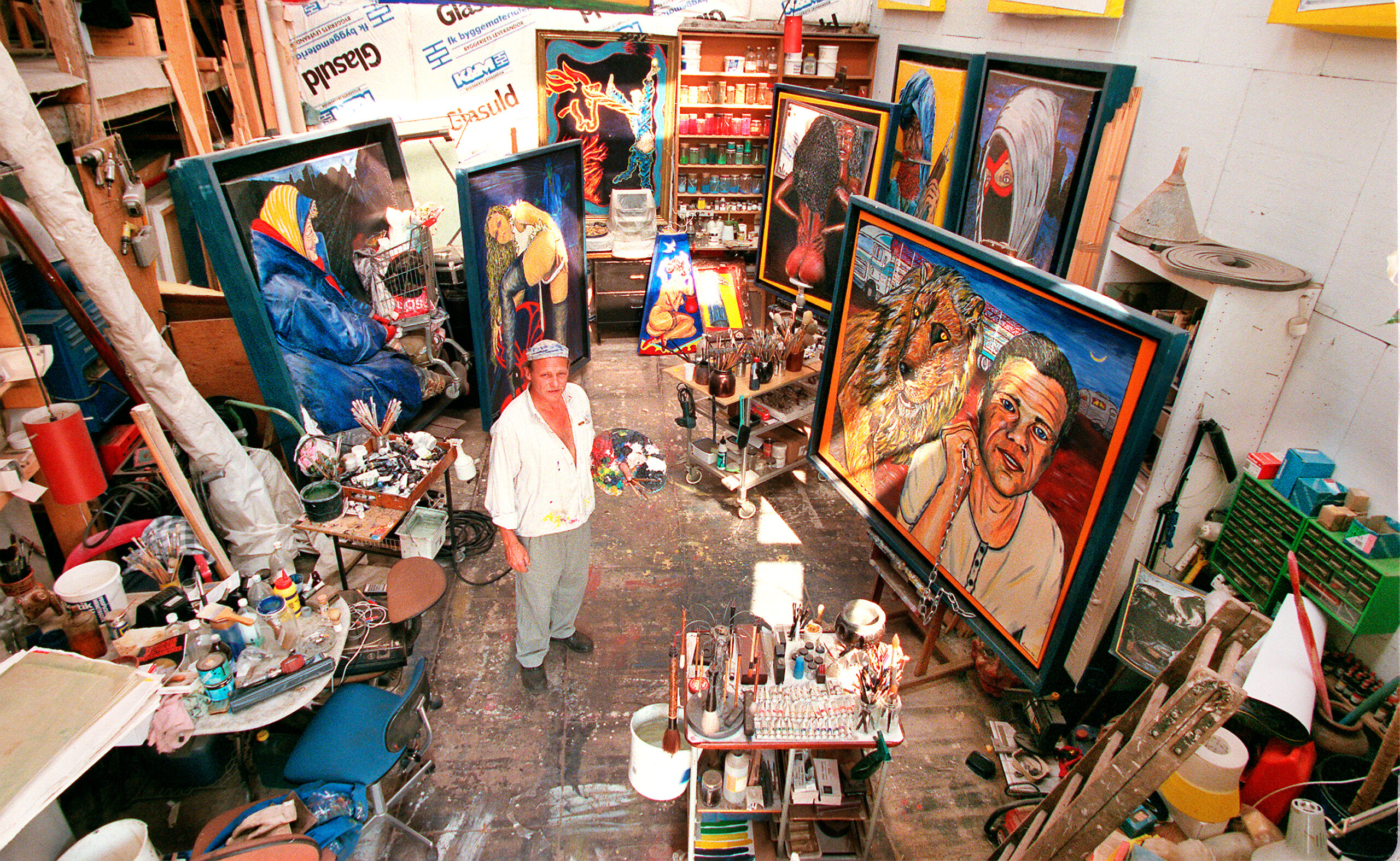 Flemming Vincent i atelieret (1). Dateret 1999.