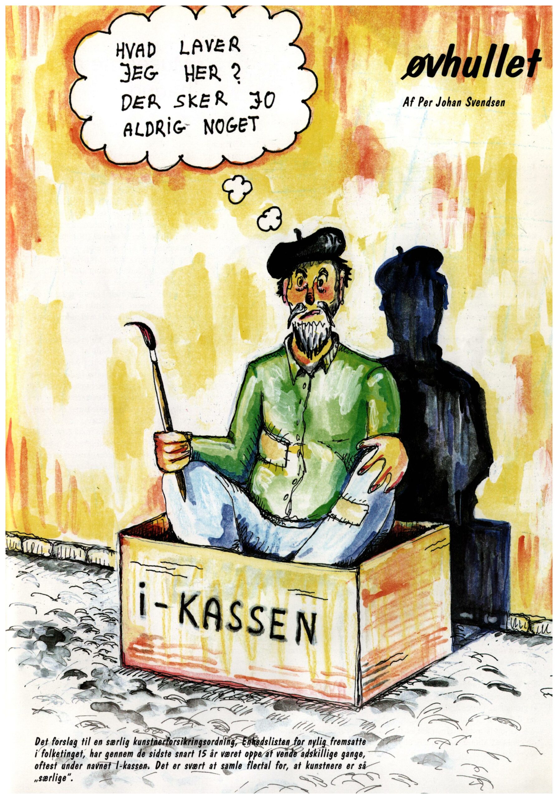 Øvhullet. I-kassen. Per Johan Svendsen. Tidsskriftet Kunst, nr. 3 1995.